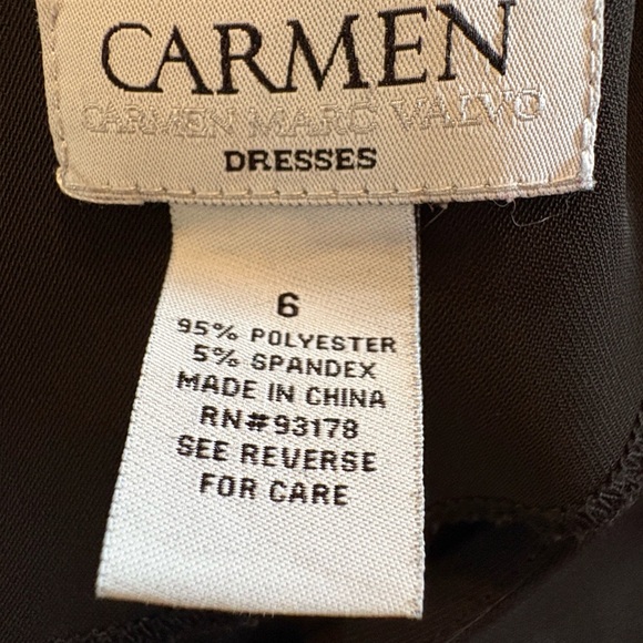 Carmen Marc Valvo Elegant Black Dress with Flared Sleeves size 6. NWOT - Picture 9 of 10